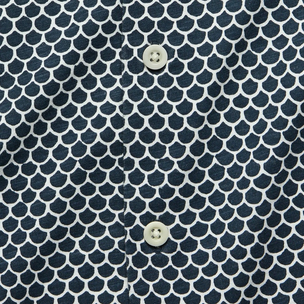 Faherty Brand Short Sleeve Knit Coast Shirt - Navy Fishscale Batik - Picture 3 of 6